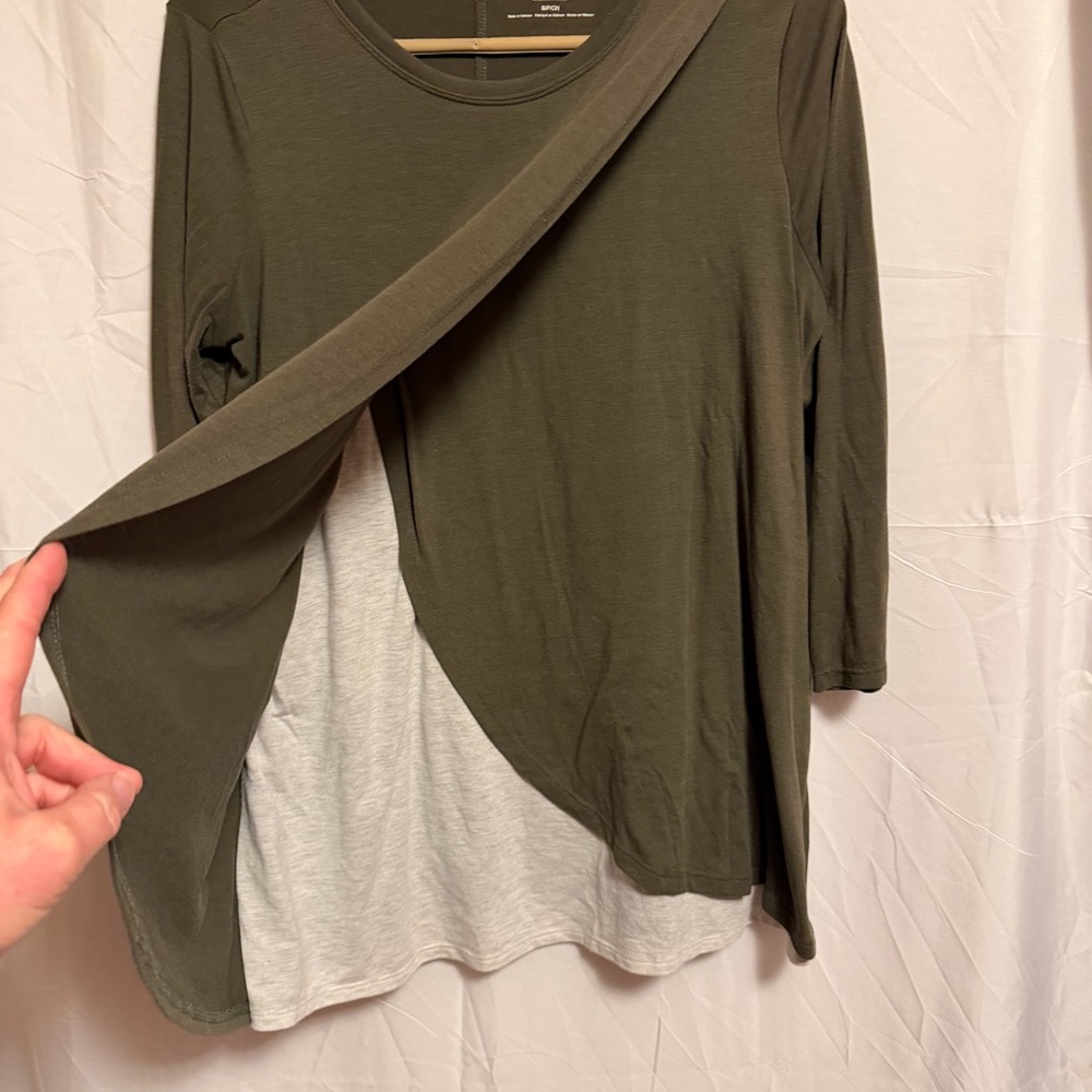 Motherhood Maternity‎ Olive Long Sleeve Top small - Picture 2 of 5
